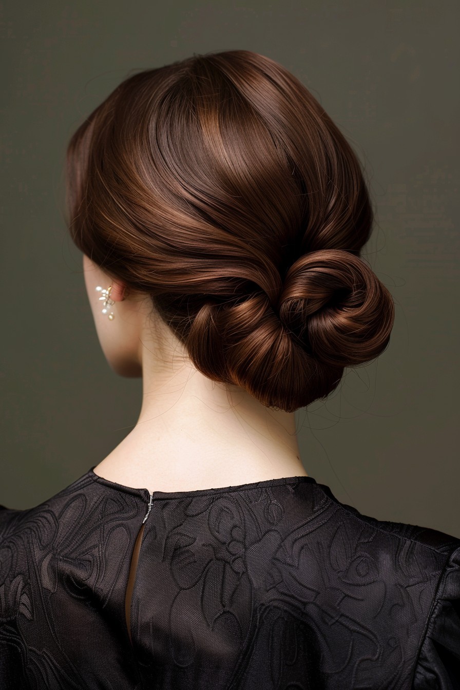 Elegant Chocolate Brown Chignon