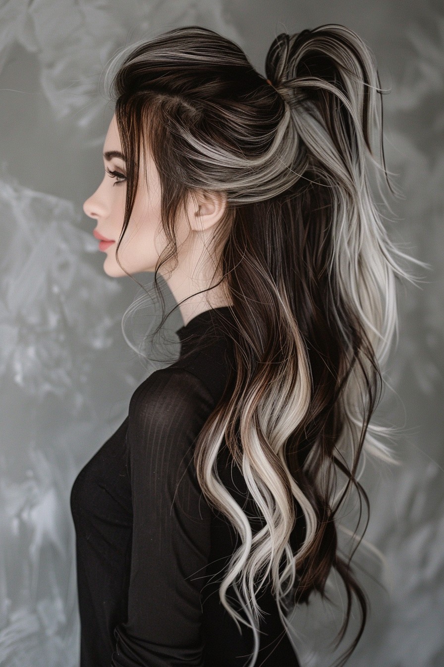 Glamorous Icy Blonde High Ponytail