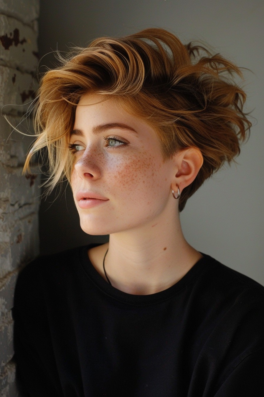 Tousled Waves in Honey Blonde Undercut