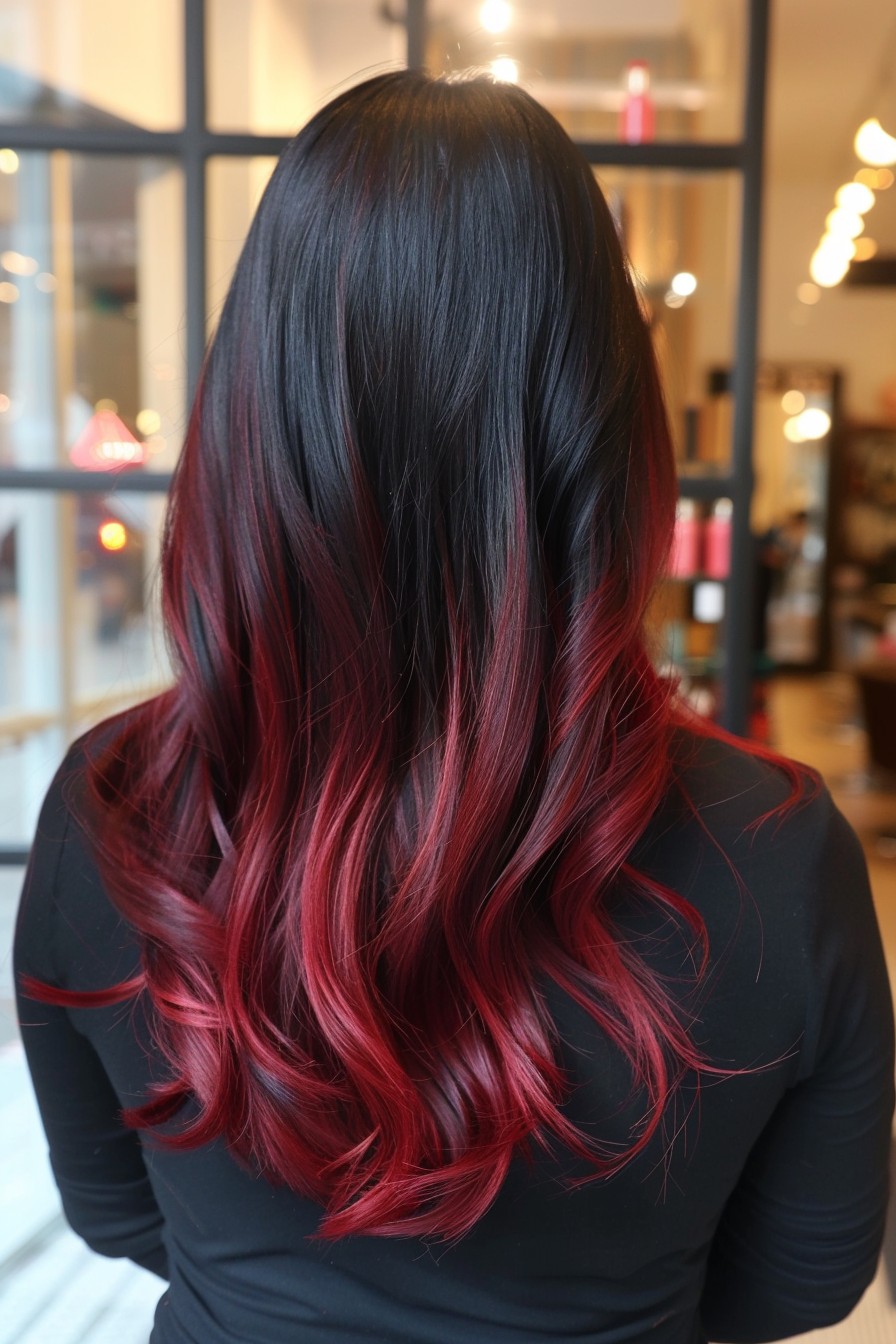 Dramatic Black to Ruby Red