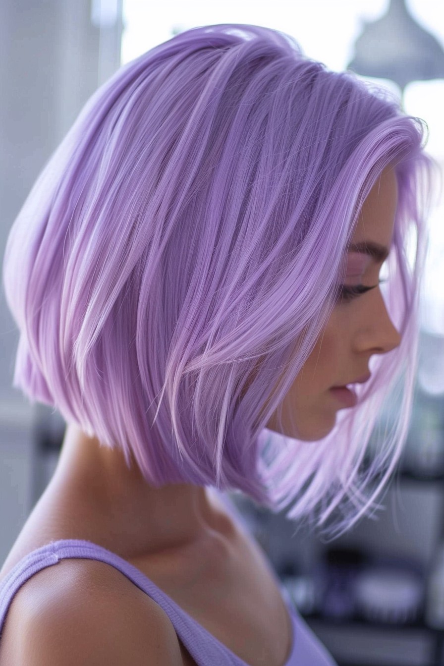 Avant-Garde Sleek Angular Lavender Bob