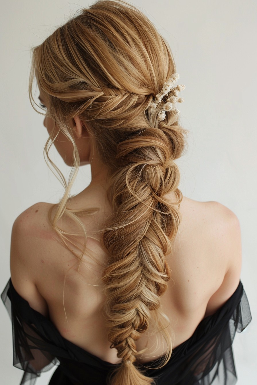 Elegant Honey Blonde Fishtail Braid