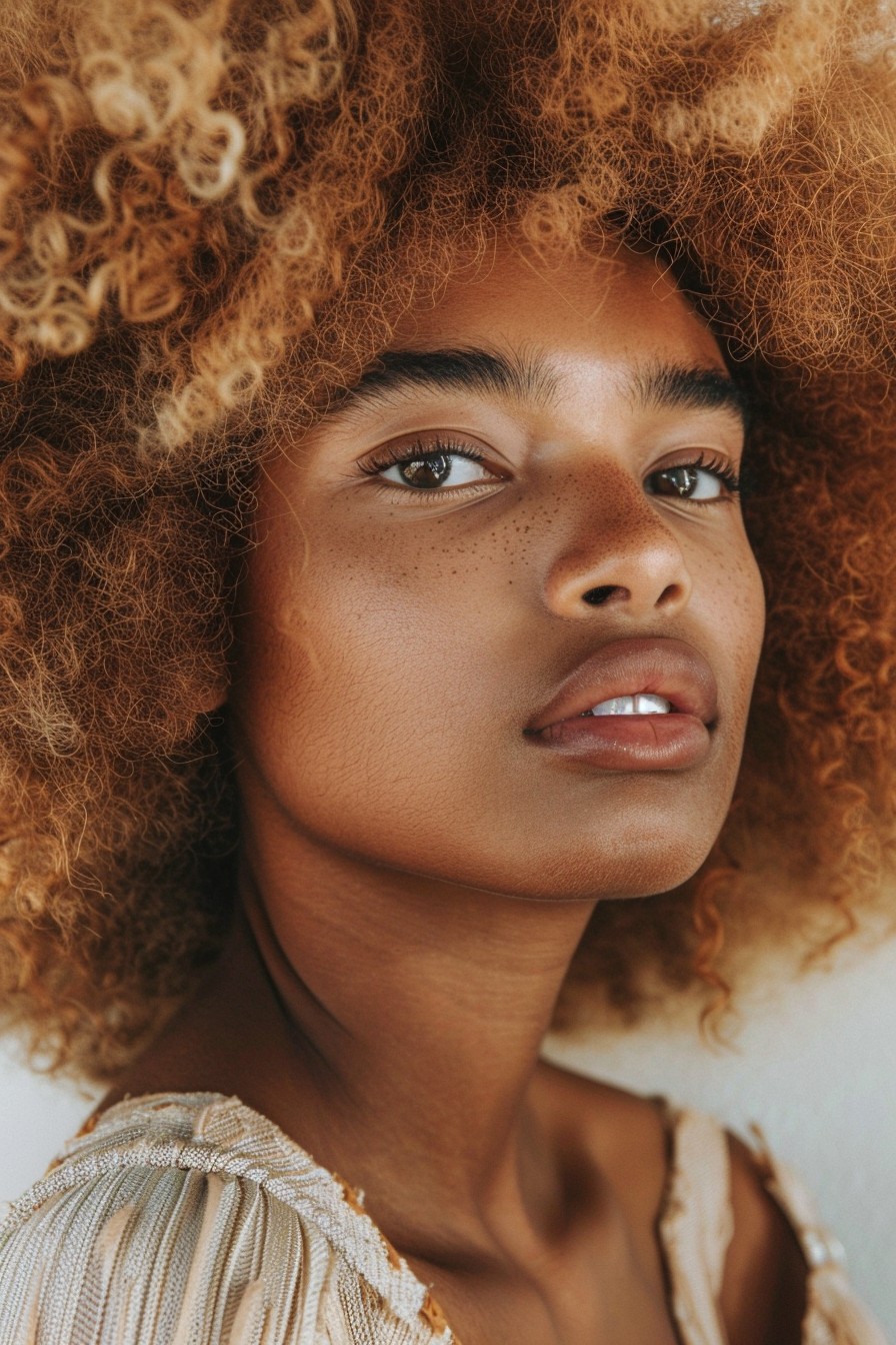 Radiant Honey Blonde Afro