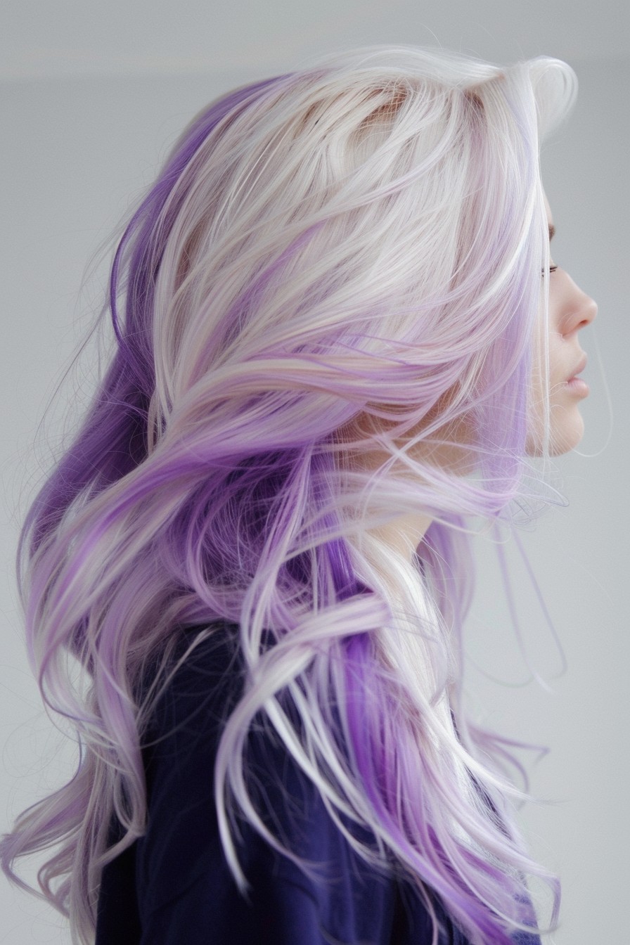 Striking Lavender with Platinum Highlights