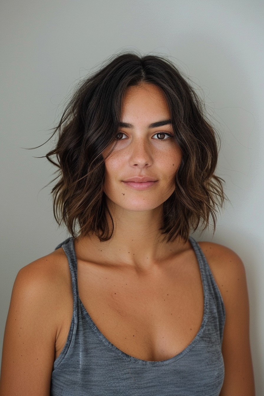 Soft Wavy Bob with Subtle Balayage