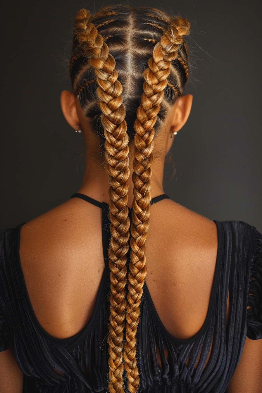 Creative Honey Blonde Sleek Back Braids