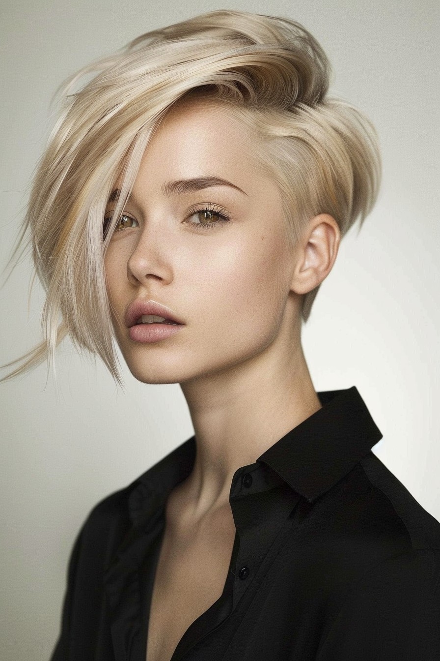 Bold Asymmetrical Honey Blonde Bob