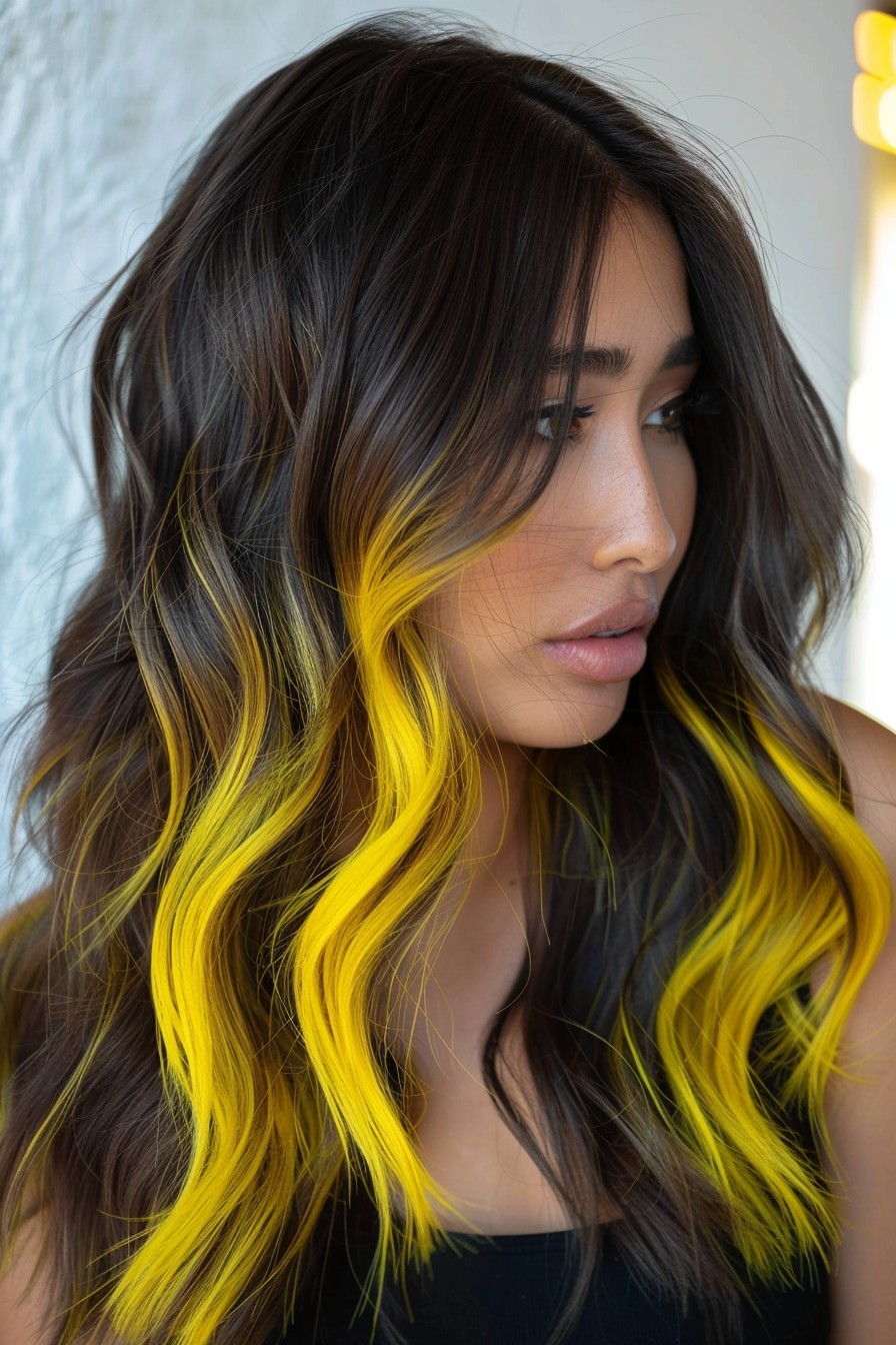 Vibrant Sunburst Yellow Balayage