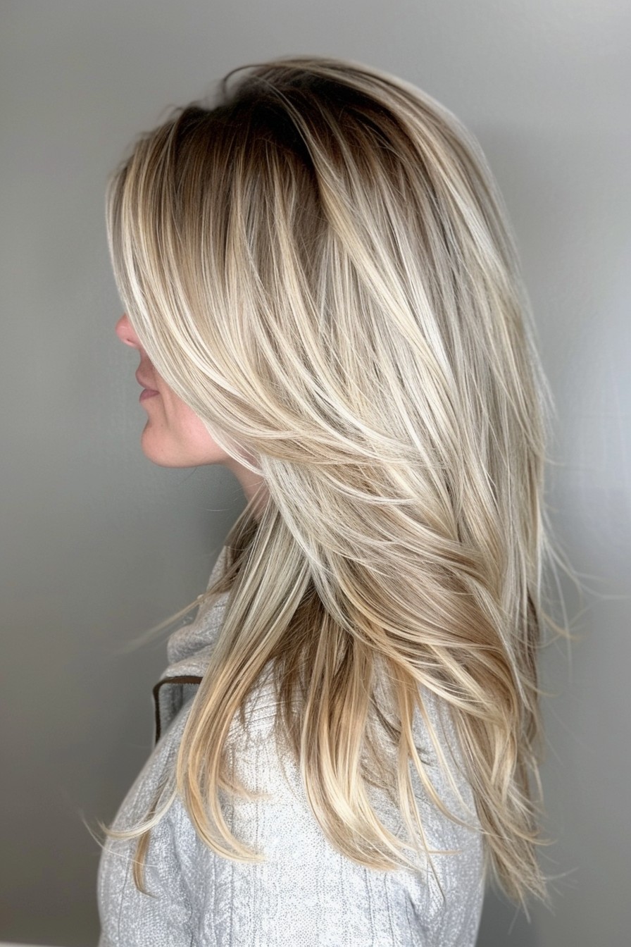 Sleek and Striking Layered Balayage