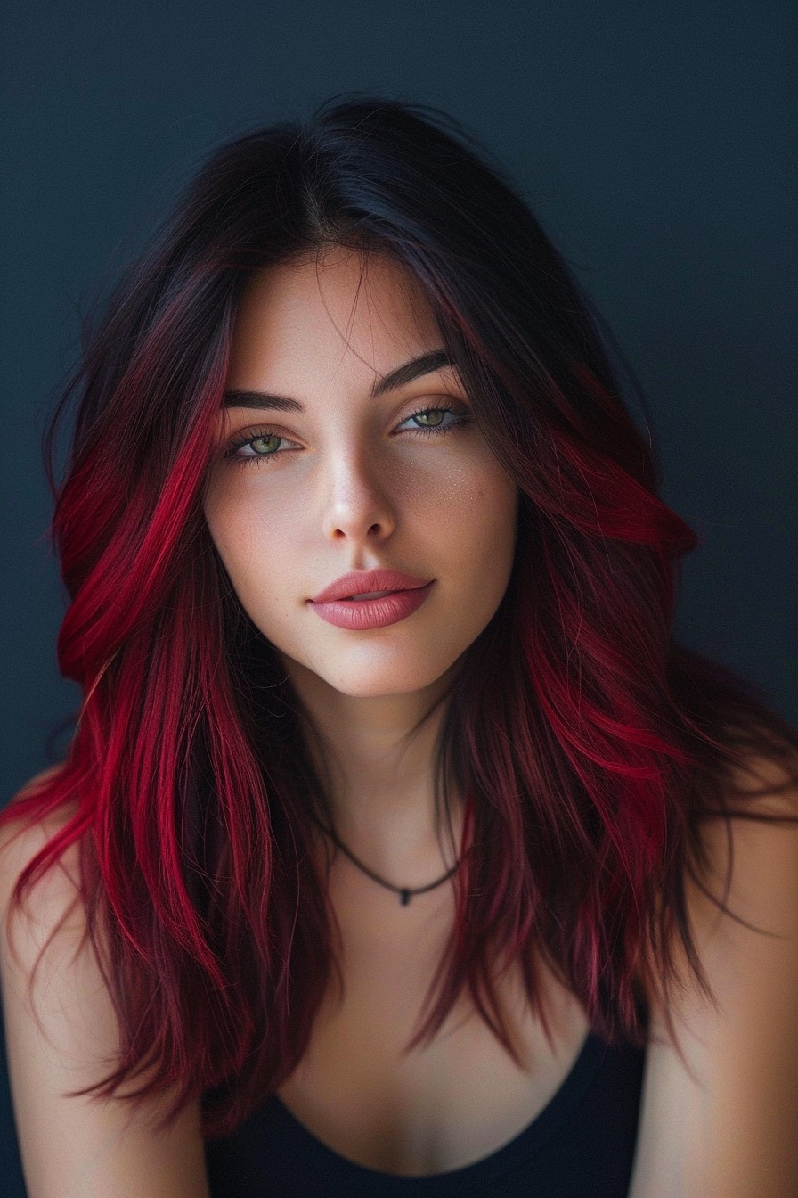 Passionate Black to Ruby Red Ombre