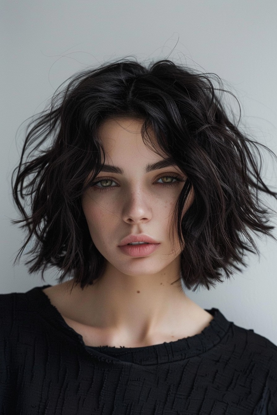 Textured Wavy Bob with Choppy Layers