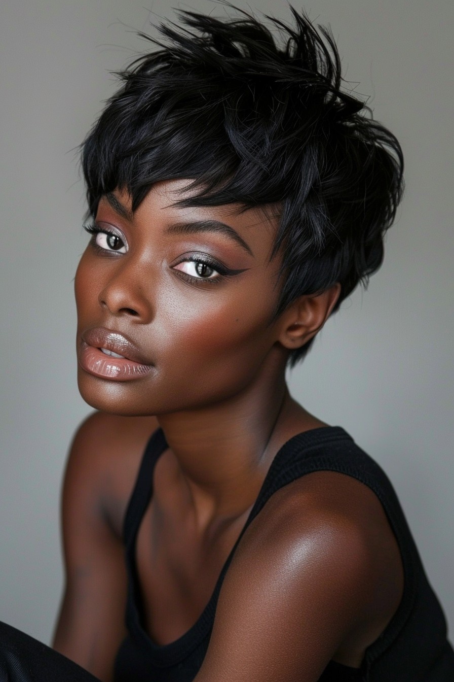 Tapered Pixie Cut with Feathered Texture