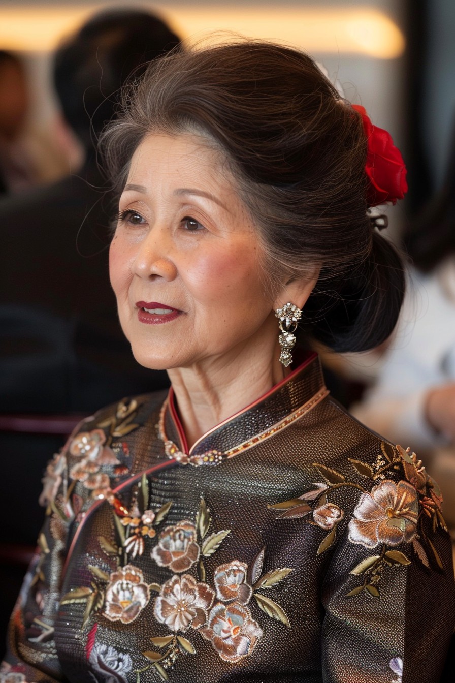 Ponytail with Traditional Hair Accessory