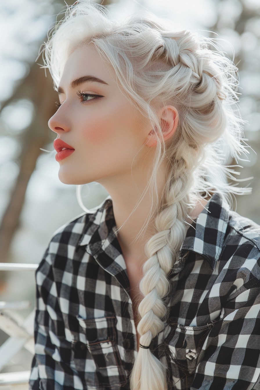 Elegant Fishtail Braid with Platinum Blonde Accents