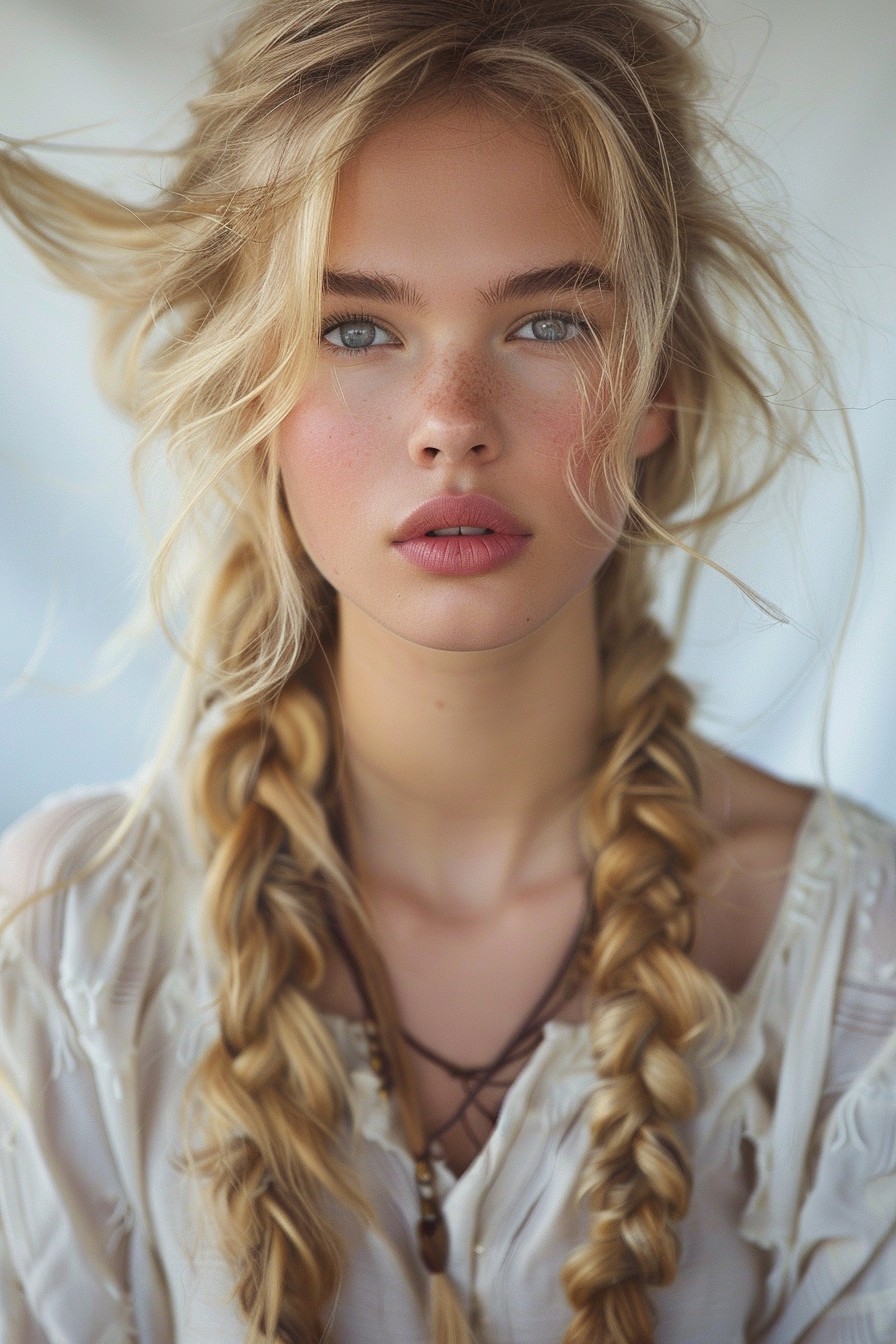 California Blonde with Soft, Undone Braids