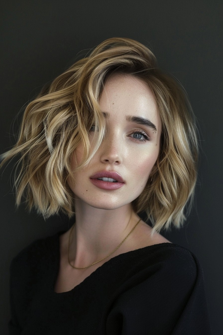 Wavy Bob with Razor-Cut Edge