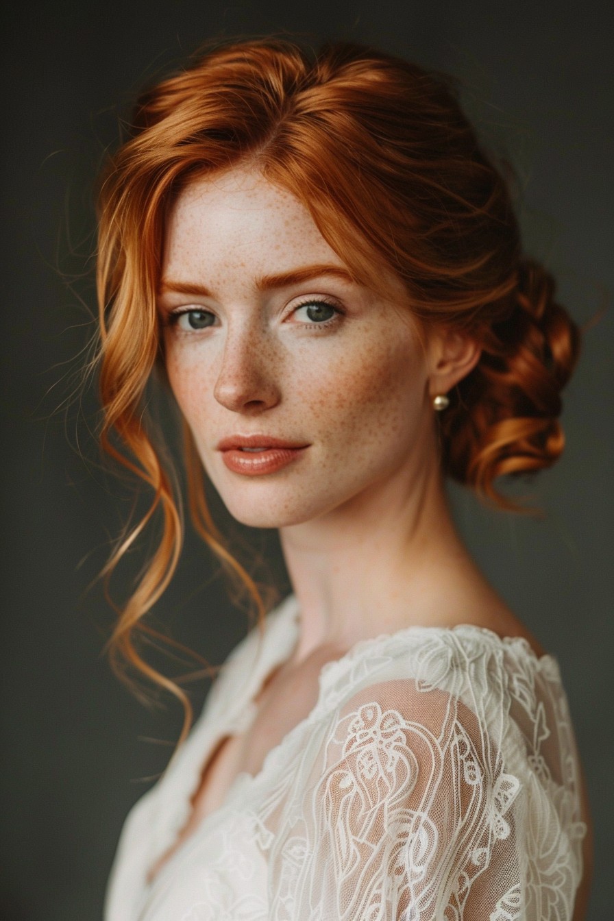 Elegant Copper Classic Updo