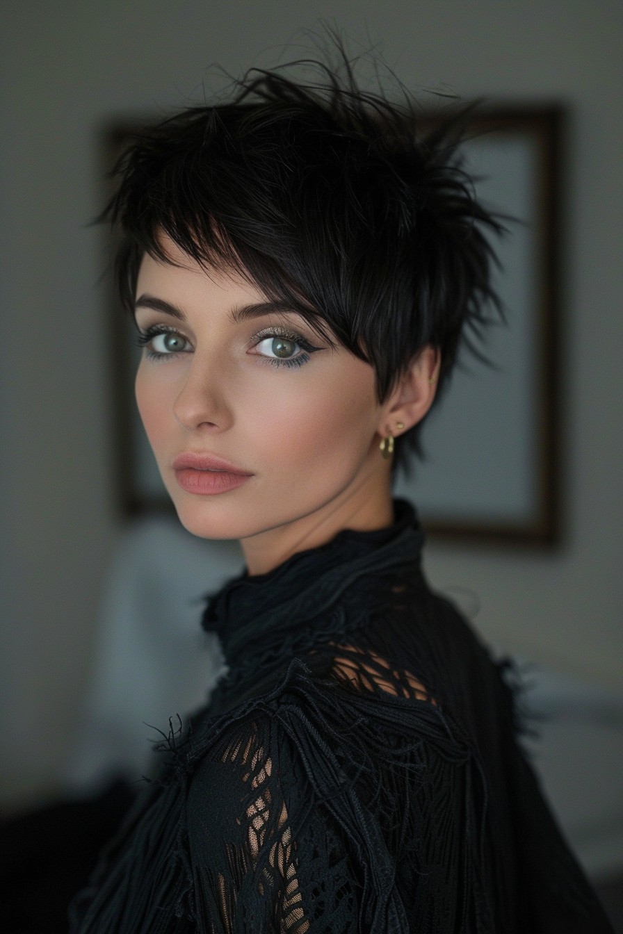 Textured Jet Black Pixie