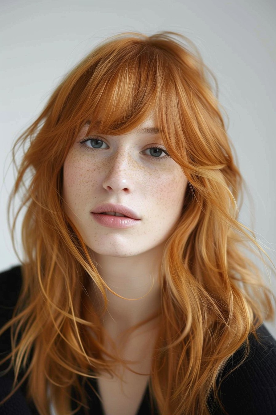 Gentle Feminine Strawberry Blonde Layers