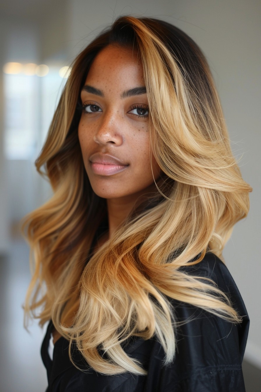 California Blonde Ombre on Long, Layered Hair