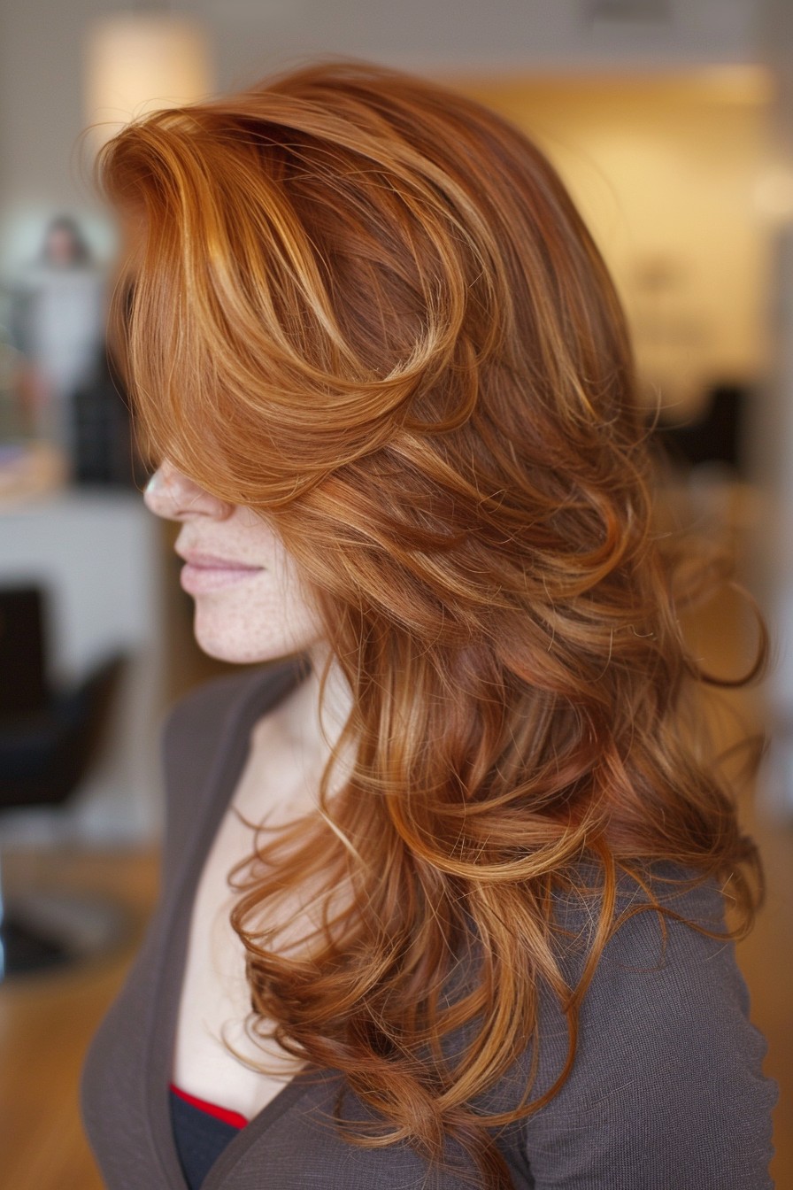 Deep Copper with Caramel Lowlights