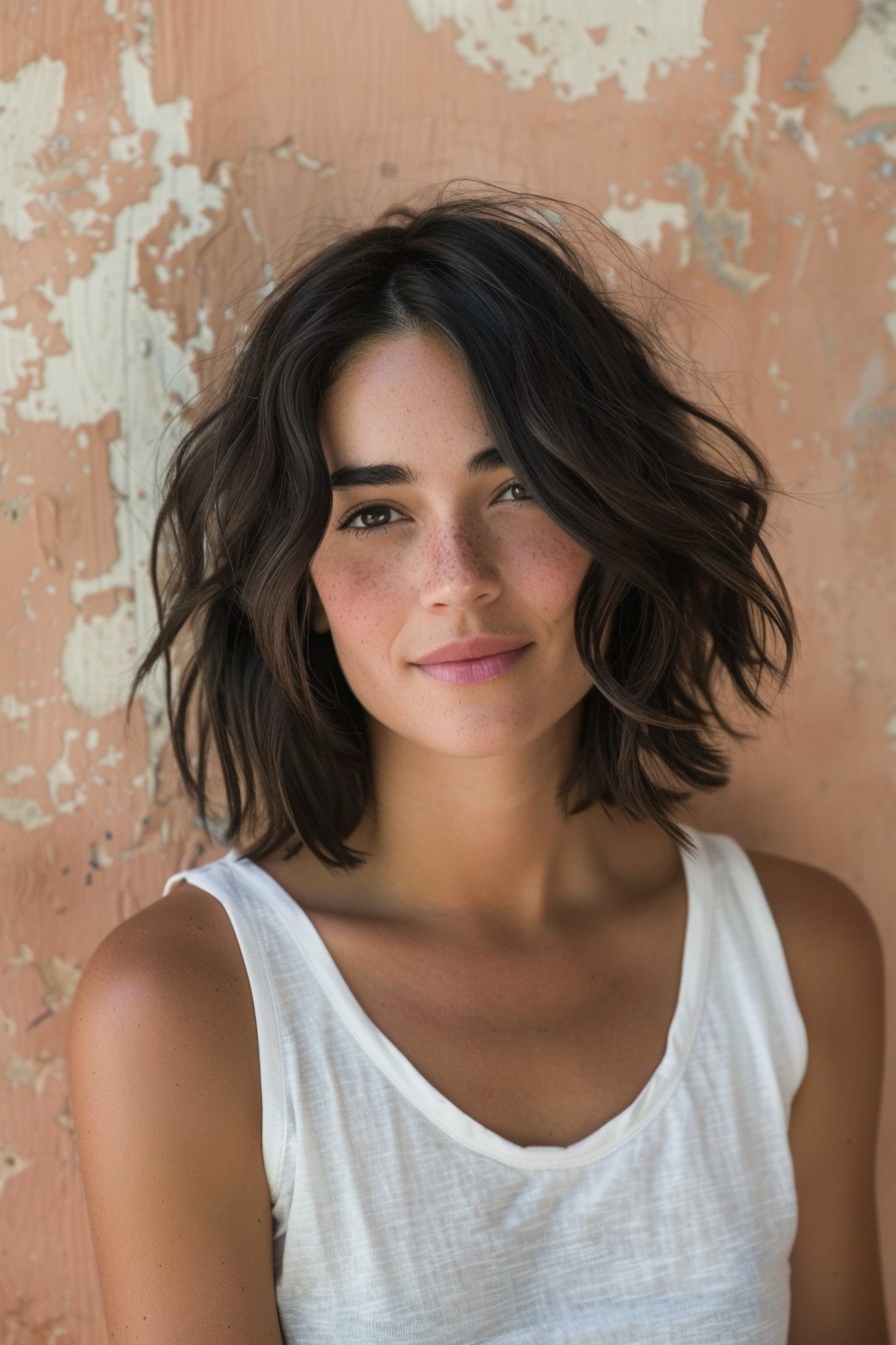 Beach Waves on Shoulder-Length Cut