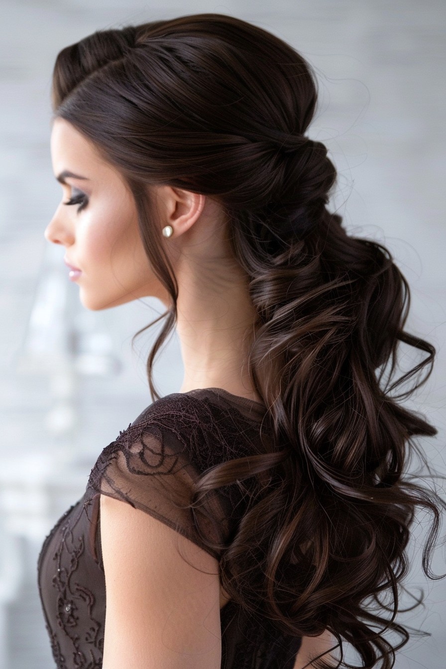 Sleek Ponytail in Rich Chocolate Brown