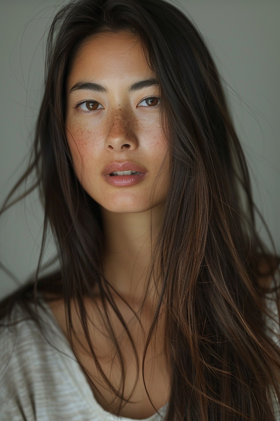 Sunkissed Brunette with Glowing Amber Reflections