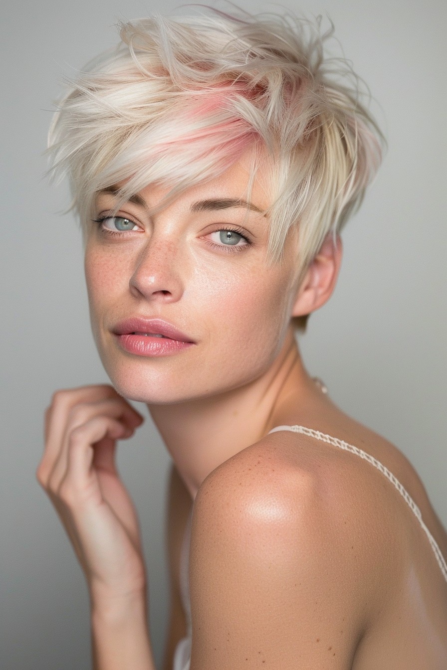 Platinum Pixie with Pastel Highlights