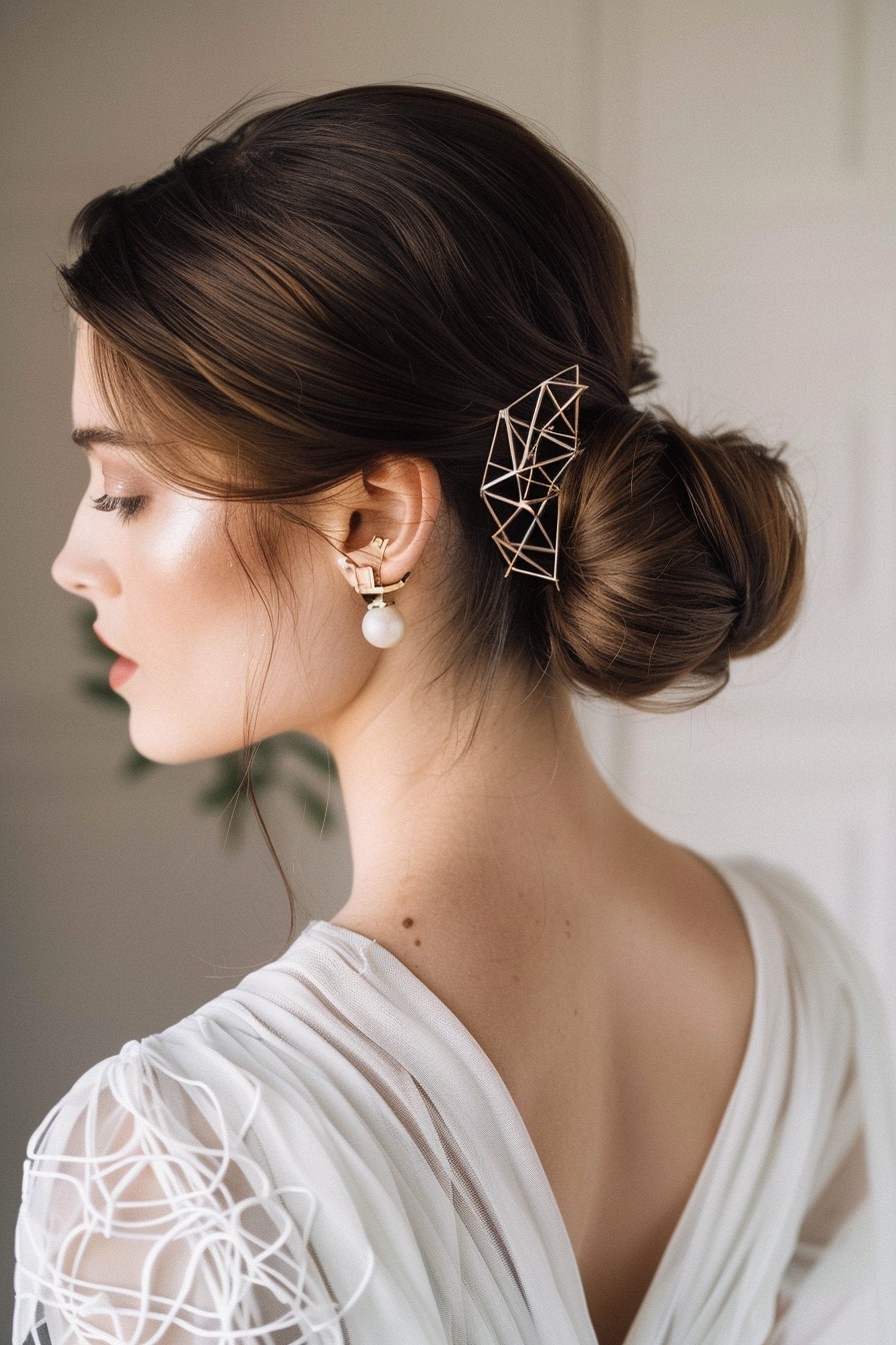 Classic Chignon with Modern Accessories