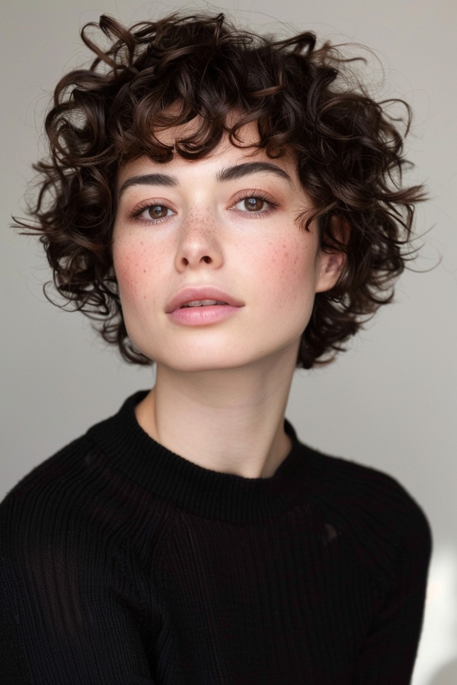 Curly Bixie Haircut with Volume