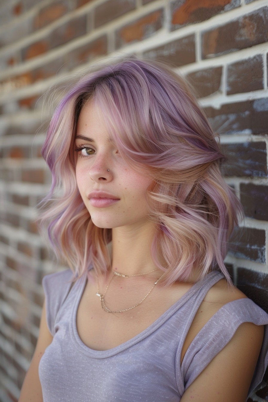 Rose Gold and Lavender Medium Cut