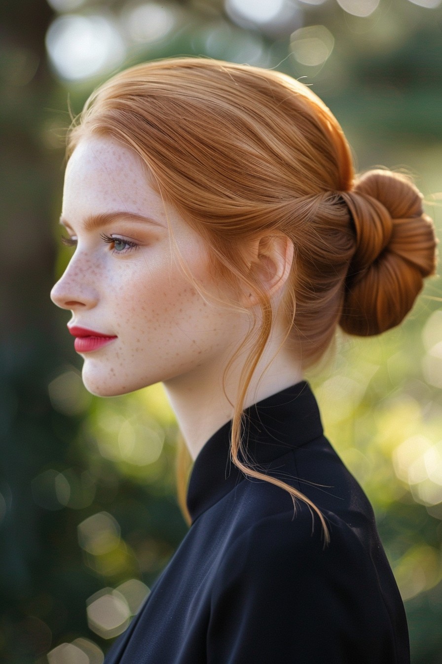 Timeless Strawberry Blonde Chignon