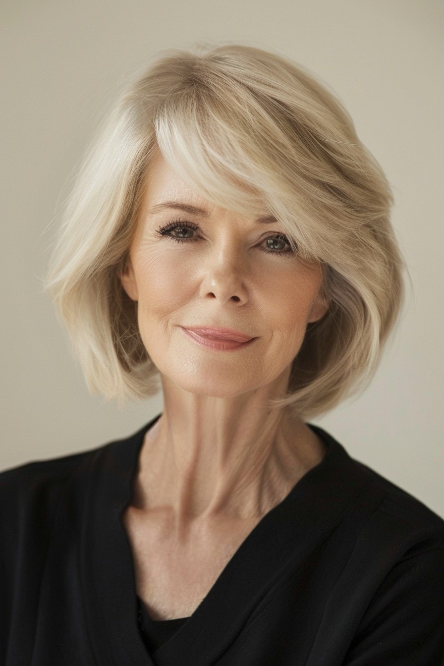 Classic Short Bob with Side-Swept Bangs