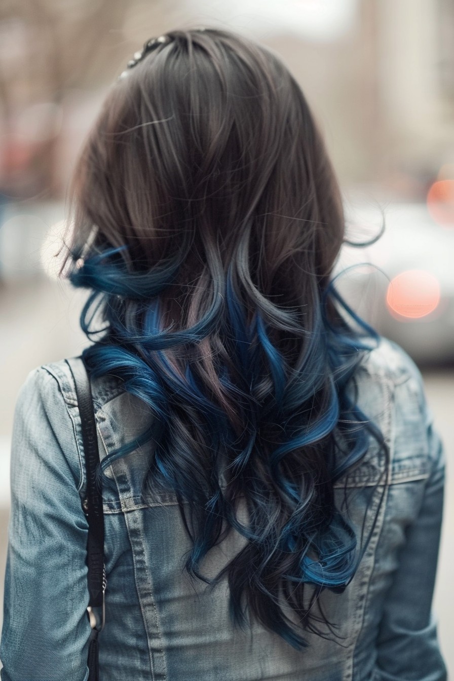 Dramatic Midnight Blue Ombre