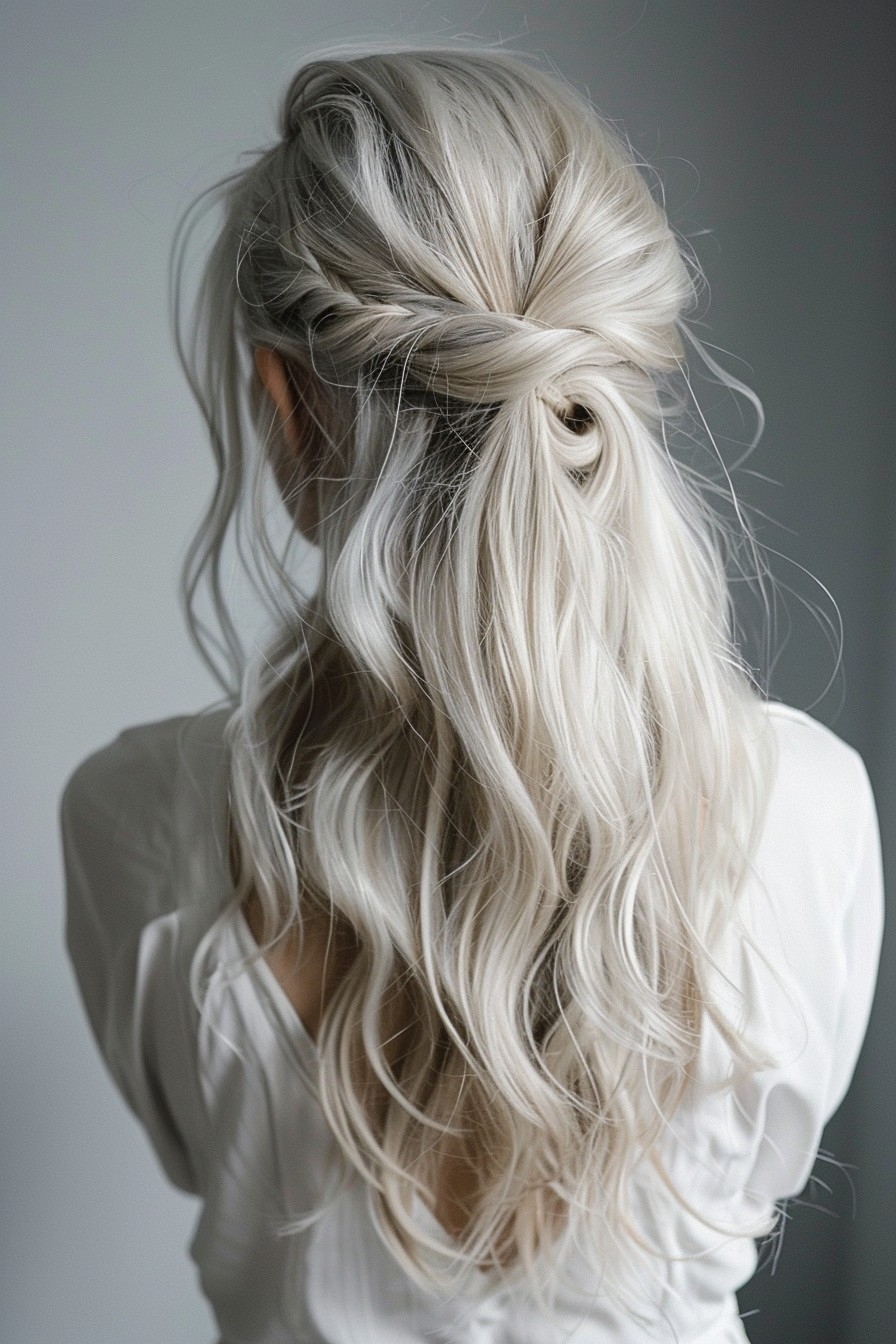 Functional Yet Stylish Half-Up Icy Blonde