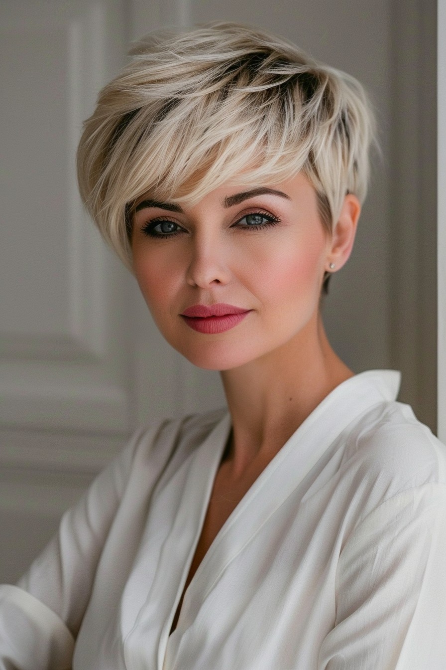 Modern Pixie with Angular Bangs