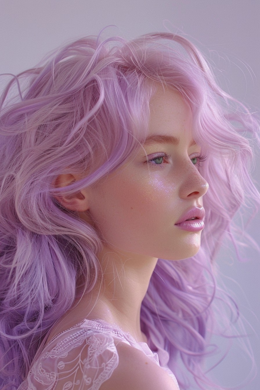 Side-Swept Lavender Waves