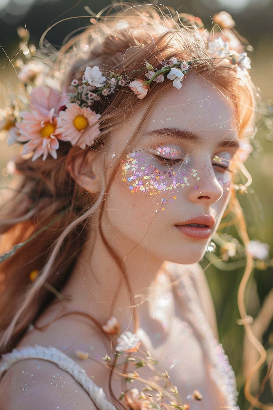 Festival Fairy Look with Iridescent Extensions