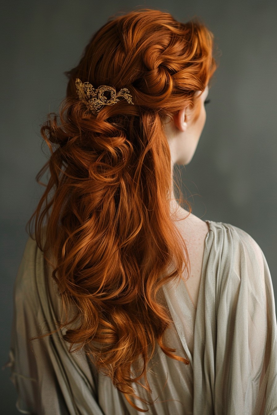 Vintage Half-Up Copper Curls