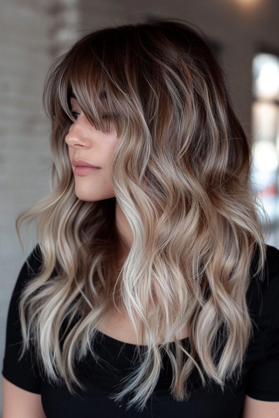 Seamless Blended Bangs and Balayage