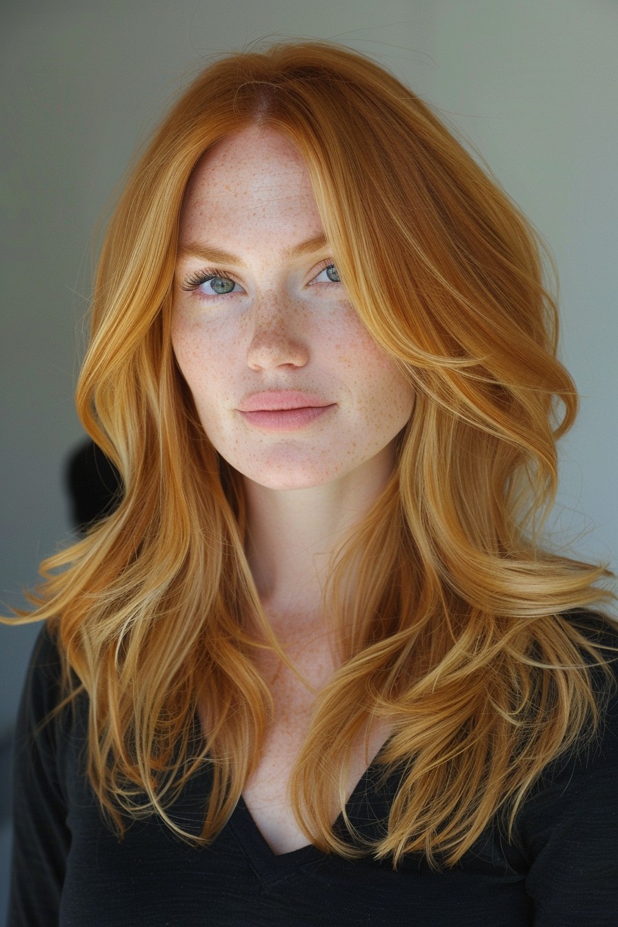 Highlighted Strawberry Blonde Layers