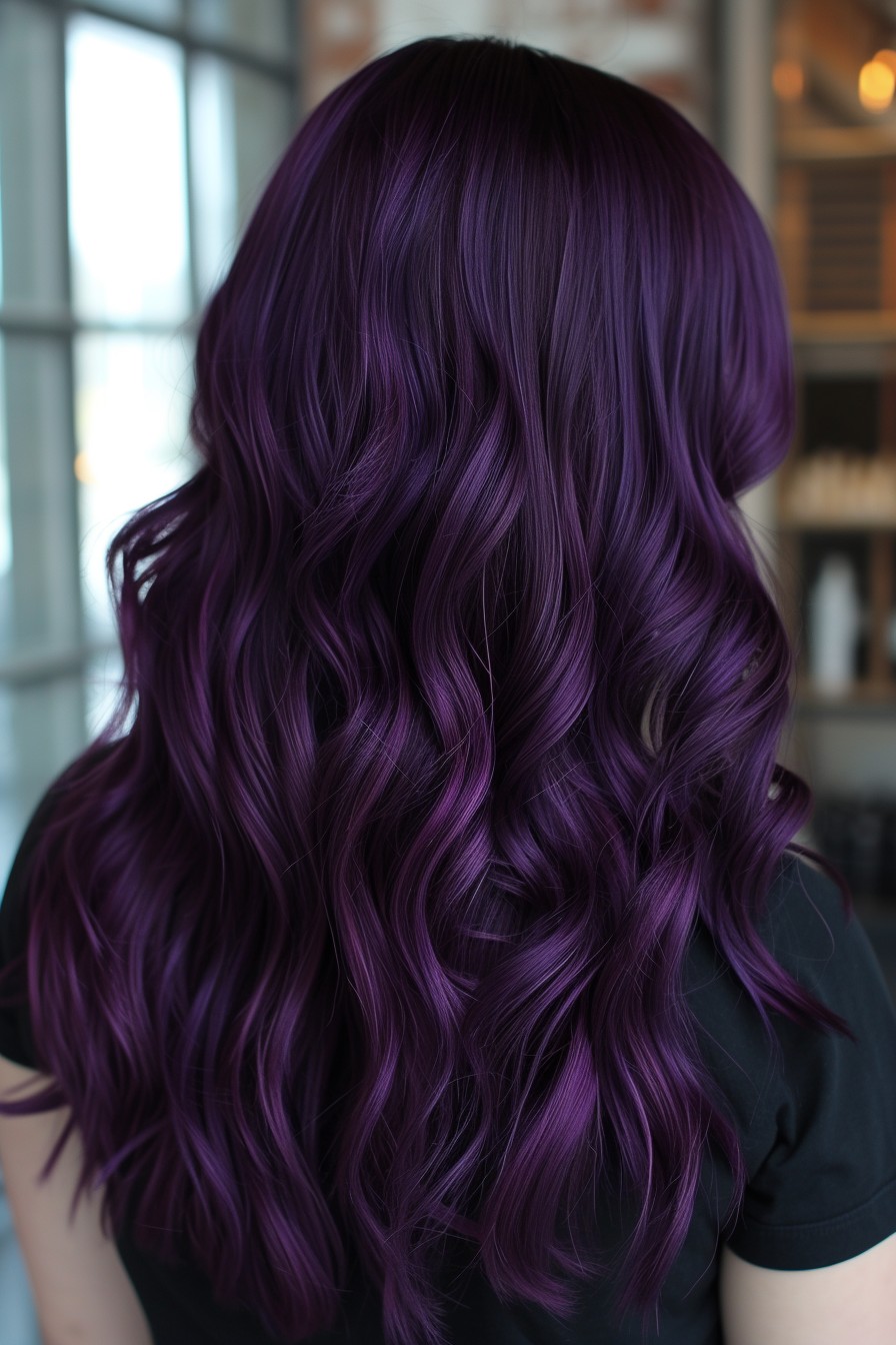 Long Beach Waves in a Shimmering Midnight Purple