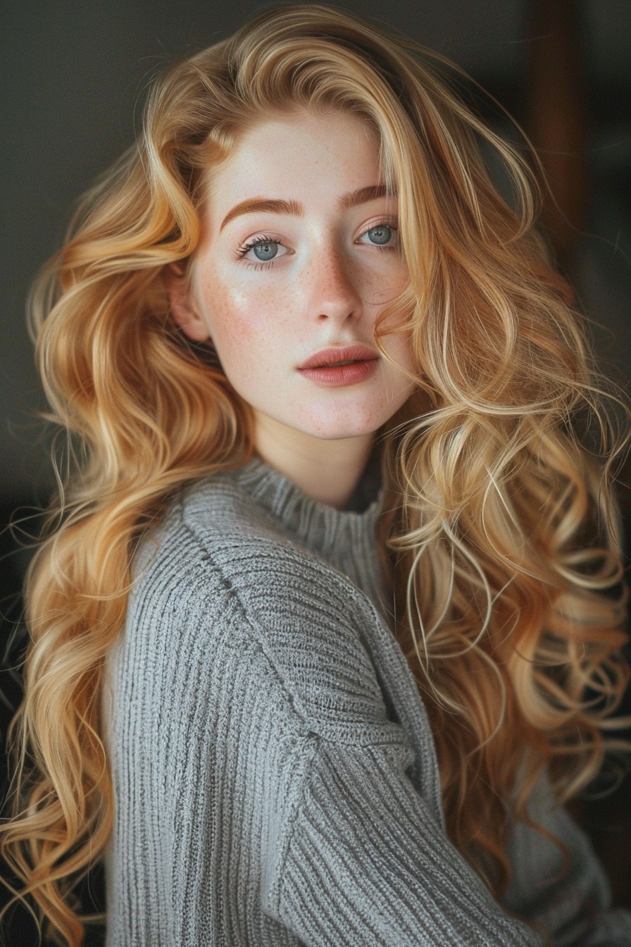 Glamorous Bouncy Honey Blonde Curls