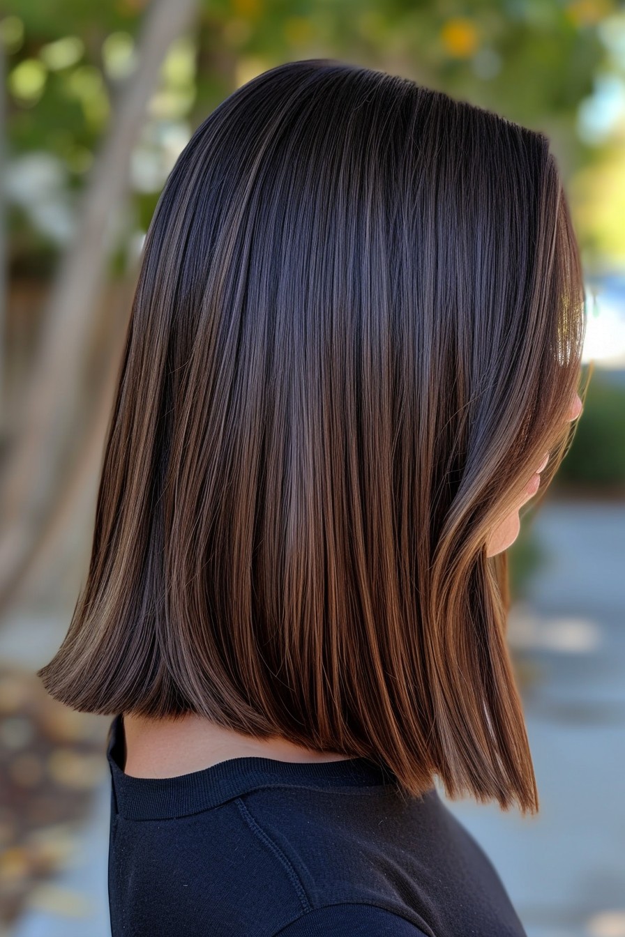 Smooth Straightened Lob California Brunette