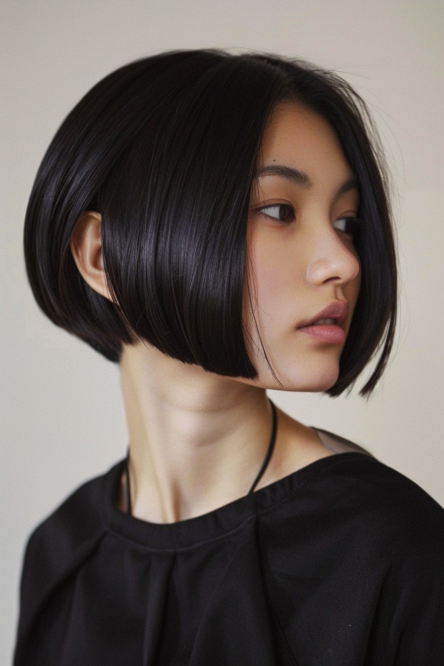 Sleek Ear-Length Bob in Dark Espresso