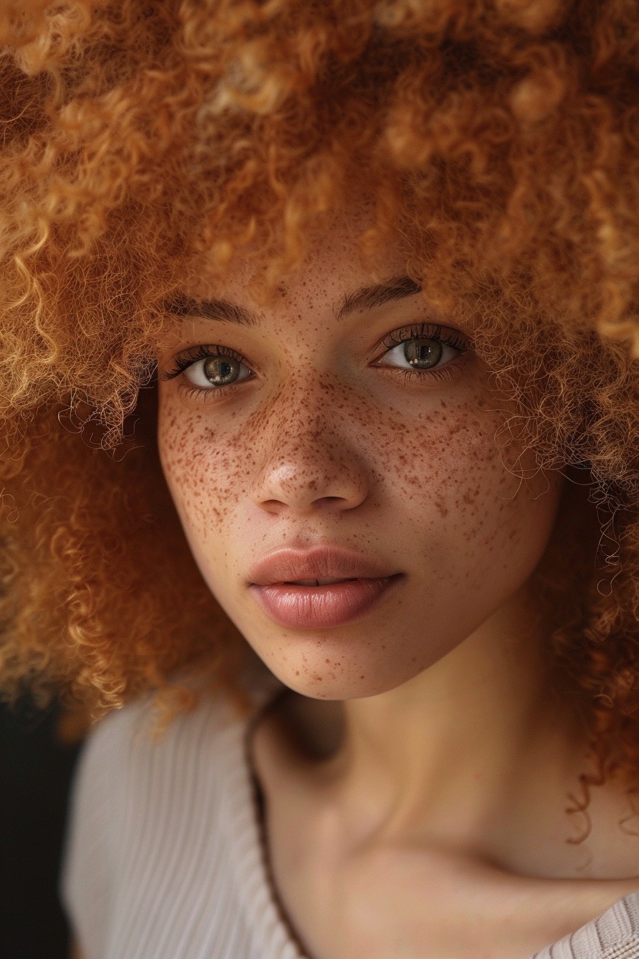 Vibrant Tightly Curled Honey Blonde Afro