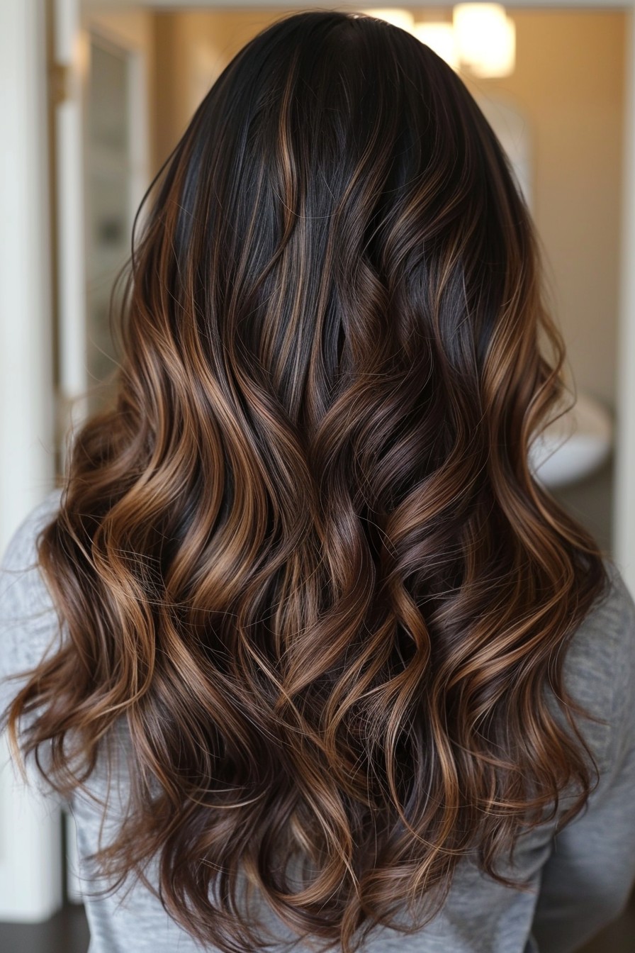 Long California Brunette with Soft Chestnut Lowlights