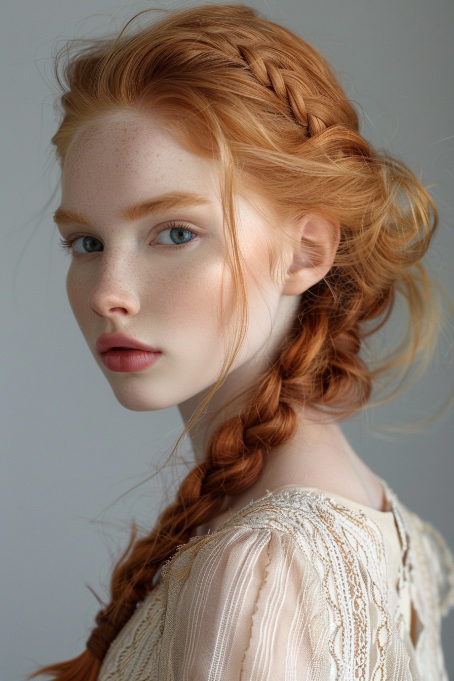 Intricate Strawberry Blonde Fishtail Braid