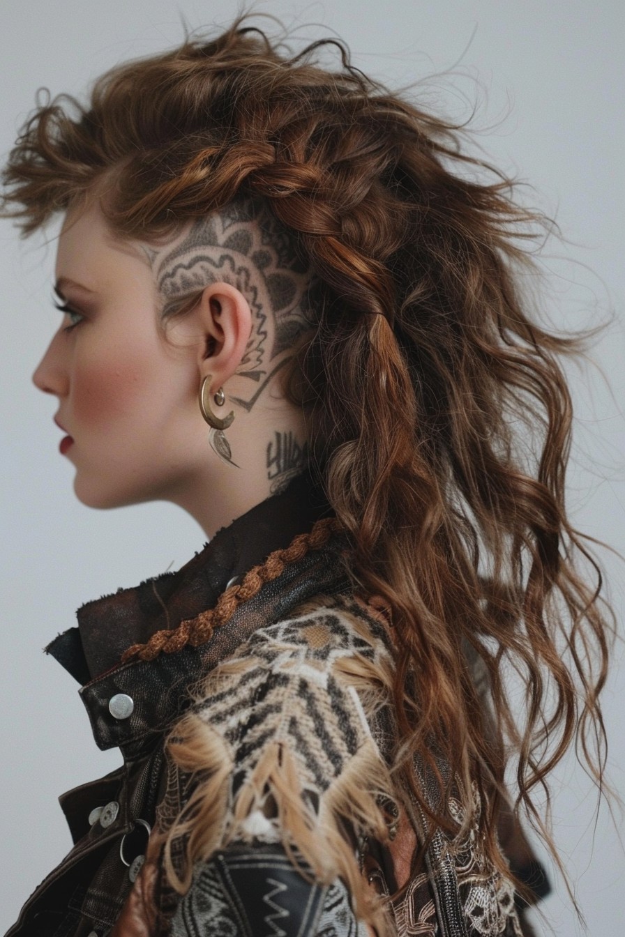 Edgy Festival Undercut with Stenciled Designs